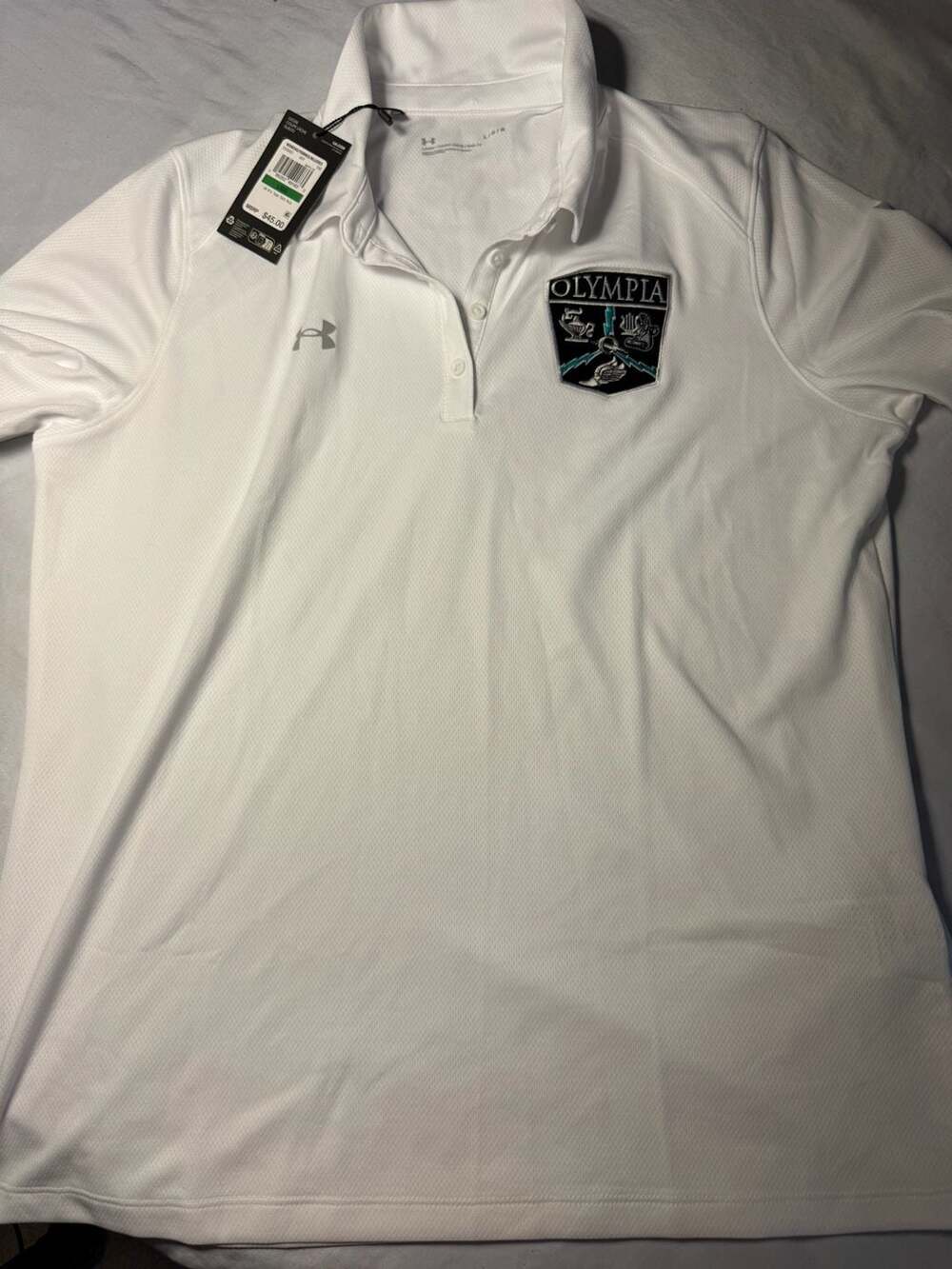 Under Armour Olympia Tech Polo Shirt Women's Size Large White